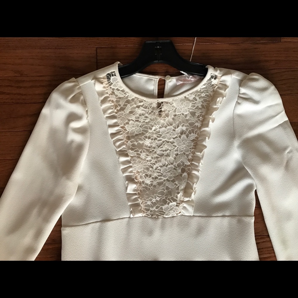 See by Chloe NWT Ivory Lace Ruffle Dress 38 6 Rehearsal Dinner Boho Romantic - Picture 4 of 6